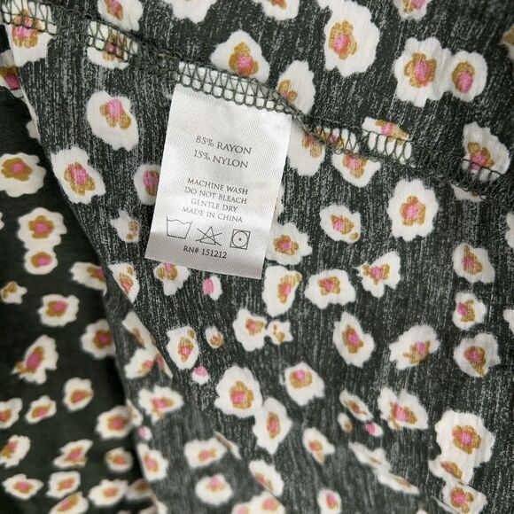 Michelle McDowell Dress Womens Large Green Ditsy Floral Ruffle Boho Cottage Fem - Picture 12 of 13